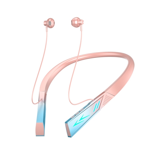 

E68 Bluetooth V5.2 Earphones Magnetic Sport Neckband Wireless Headphones With Mic(Gradient Pink)