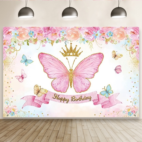 

1.5m X 1m Butterfly Pattern Photography Backdrop Birthday Party Decoration Background Cloth(MDN11756)