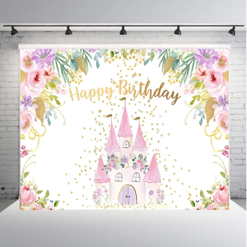 

1.5m x 1m Cartoon Castle Photography Background Cloth Birthday Party Scene Decoration