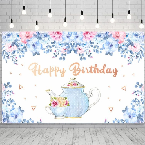 

S34456 1.8 x 1.1m Cartoon Teapot Photography Background Cloth Birthday Party Scene Decoration