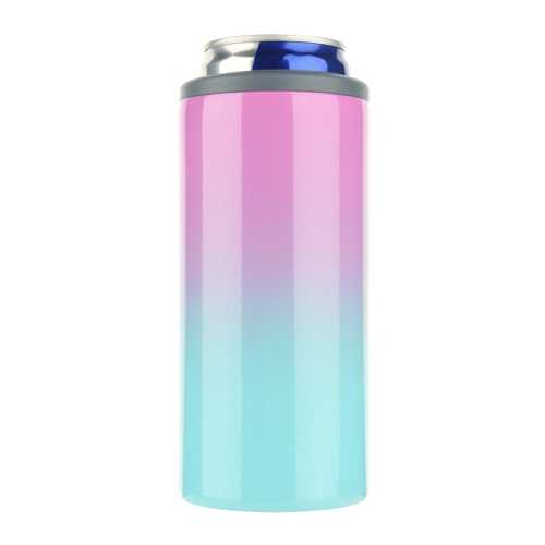 

12oz Coca Cold Cans 304 Stainless Steel Double Layer Vacuum Beer Cold Cup, Color: Purple Green Gradient