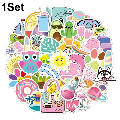 

3sets Cute Cartoon Graffiti Water Cup Luggage Waterproof Stickers(VSCO)