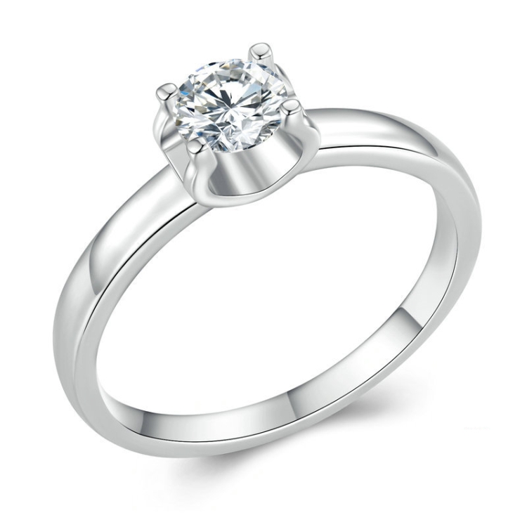 

MSR007 Sterling Silver S925 Spirit Moissanite White Gold Plated Ring(No.6)
