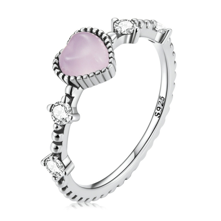 

SCR805 S925 Sterling Silver Gentle Delicate Heart Ring(No.7)