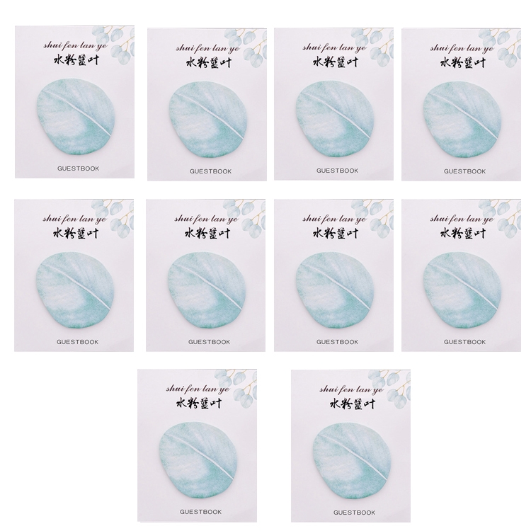 

10pcs F073 Cute Small Fresh Leaves Sticky Notes Handbook Decorative Stickers(Gouache)