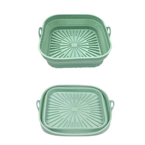 

2pcs Air Fryer Grill Mat High Temperature Resistant Silicone Baking Tray, Specification: Square Green