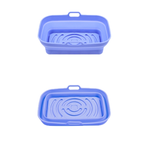 

2pcs Air Fryer Grill Mat High Temperature Resistant Silicone Baking Tray, Specification: Rectangular Blue