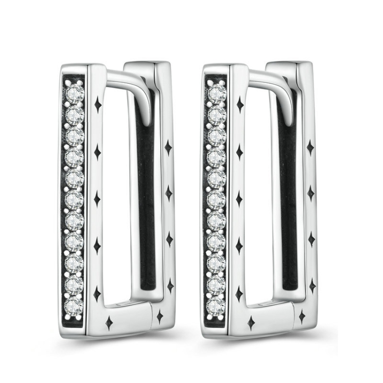 

BSE739 Sterling Silver Geometric Minimalist Rectangular Earrings