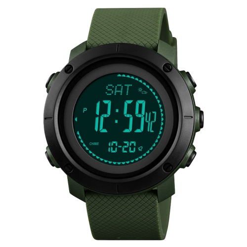 

SKMEI 1427 Outdoor Sports Women Watch High Pressure Compass Electronic Watch, Style: Rubber Ring Version (Army Green)