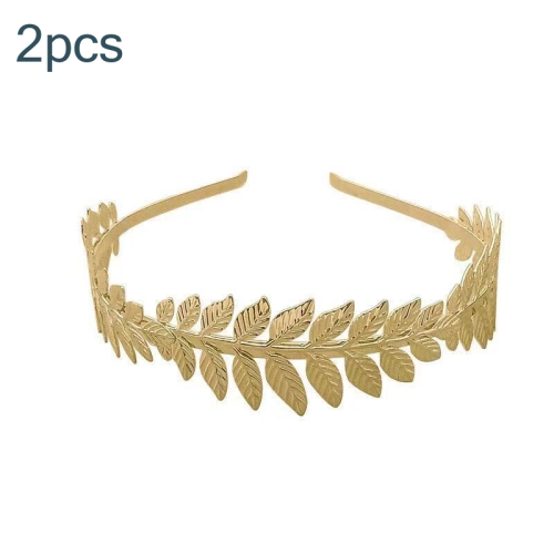 

2pcs Tree Leaves Hair Band Headband Bridal Headdress Hair Accessories(Gold)