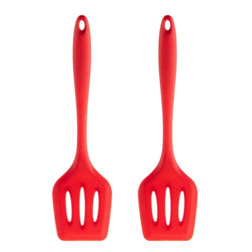 

2pcs Non-stick High Temperature Resistant Silicone Cookware, Style: Leak Shovel(Red)