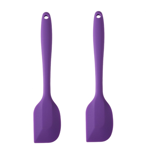 

2pcs Large Integrated Silicone Scraper Chocolate Cream Mixing Knife(Purple)