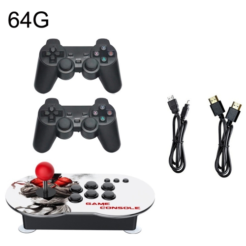 

MANTE1 MT6 TV Console Game Joystick Turret HD 4K Game 3 Persons 64G Built-in 15000 Games+for PS1 Game+Wireless Handle