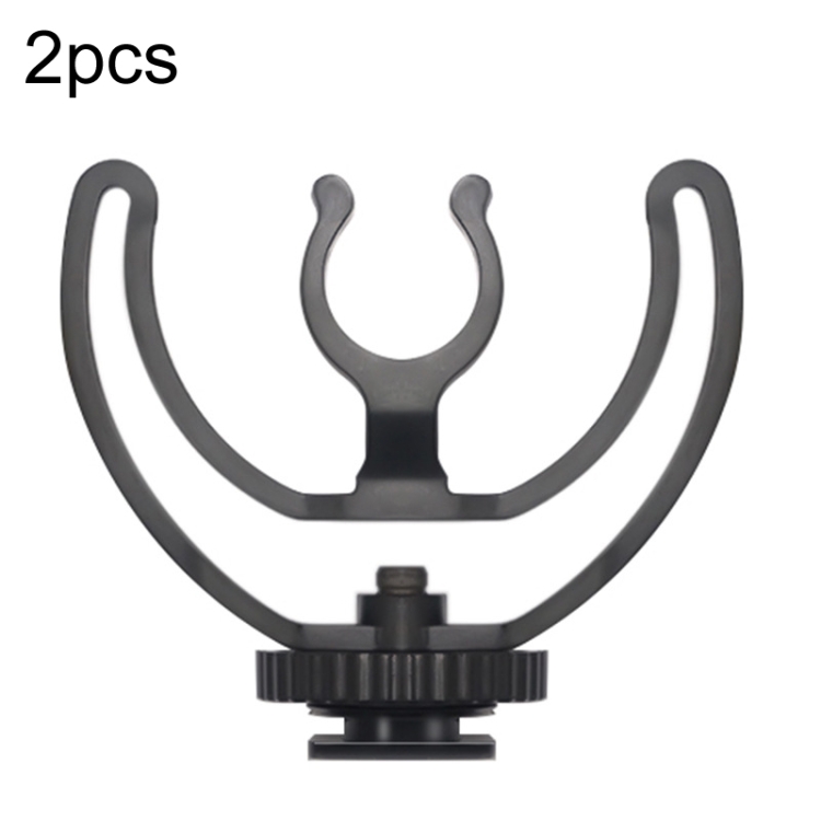 

2pcs Microphone Mounting Bracket Cold Shoe Mount Mic Holder(Black)