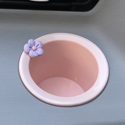 

For WULING Hongguang MINIEV Interior Control Water Cup Slot, Size: Peach Pink Purple Flower