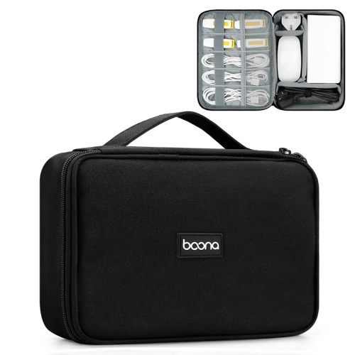 

Baona Multifunctional Earphone Data Cable Digital Storage Bag, Spec: Single-Layer Box (Black)