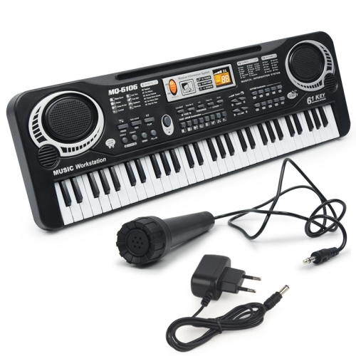 

MQ6106 61-Keys Multifunctional Electronic Organ Children Toy with Microphone, Spec: EU Plug
