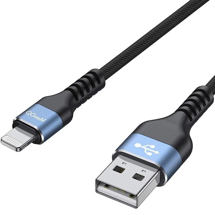 

QGeeM MF01 USB-A To 8 Pin Phone Tablet Fast Charging Data Cable, Length: 1m
