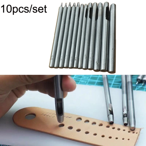 Alloy Steel DIY Leather Tool 4mm Set Row Punch Belt Punch Round Punch  Diamond Hand Punch Leather Stitching Punching Tools