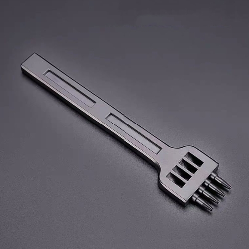 

ER061 DIY Hand-sewn Leather Round Punch Tools Alloy Steel Platoons Rushing, Style: 6mm-4 Holes