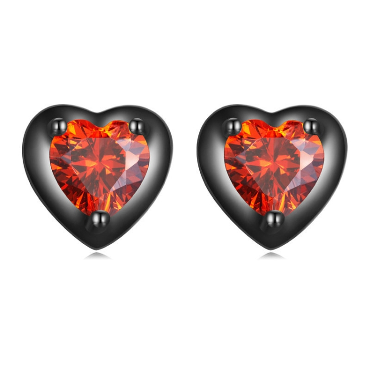 

SCE1526 Sterling Silver S925 Black Gold Plated Zirconia Dark Love arrings