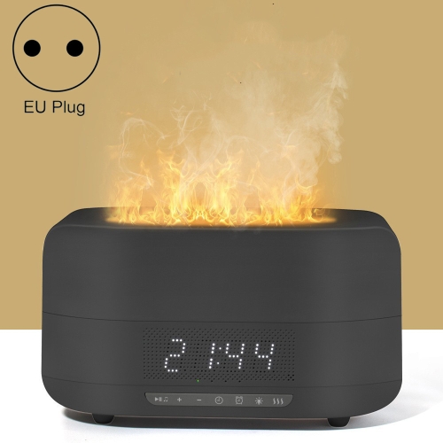 

400ml Simulation Flame Humidifier Home Essential Oil Aromatherapy Machine, Color: Black C Bluetooth(EU Plug)