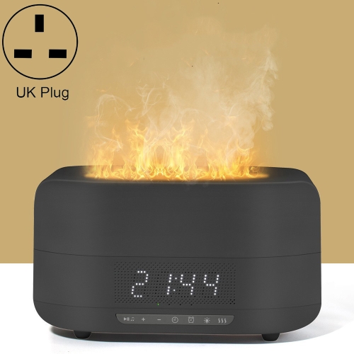 

400ml Simulation Flame Humidifier Home Essential Oil Aromatherapy Machine, Color: Black C Bluetooth(UK Plug)