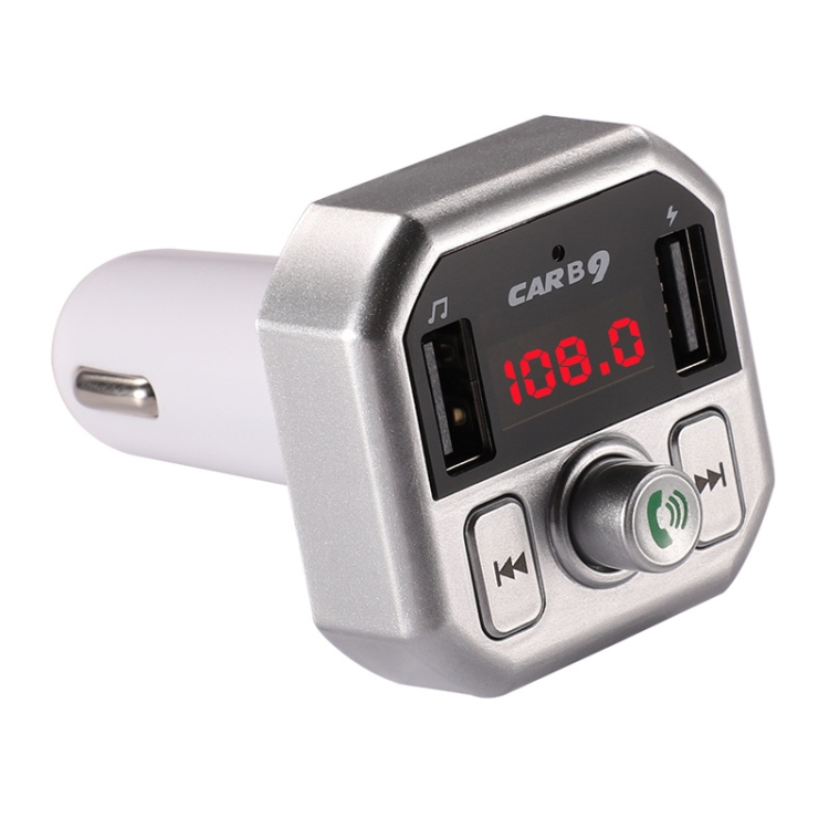 

B9 Smart Digital Display Dual USB Bluetooth Car Charger with Hands-free Call Function(Silver)