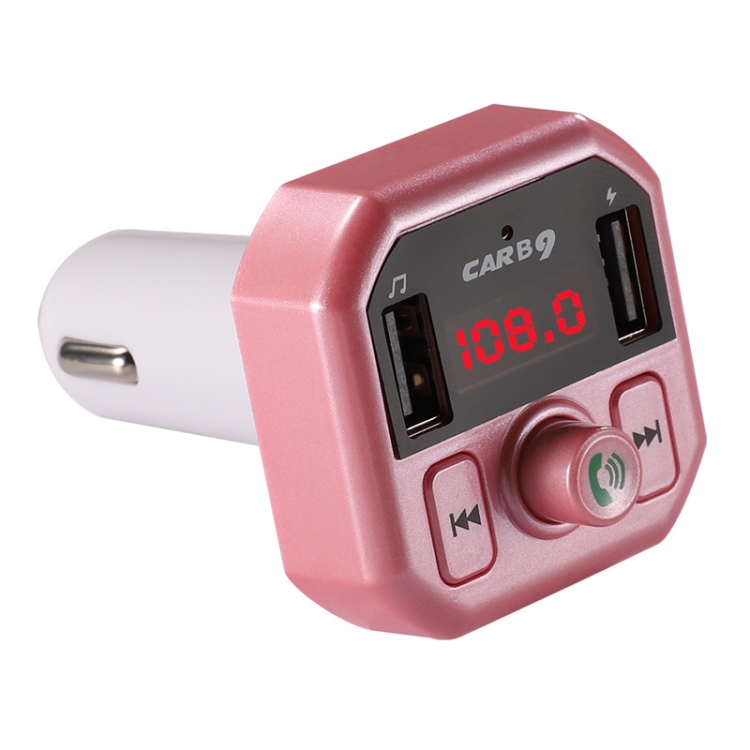 

B9 Smart Digital Display Dual USB Bluetooth Car Charger with Hands-free Call Function(Pink)