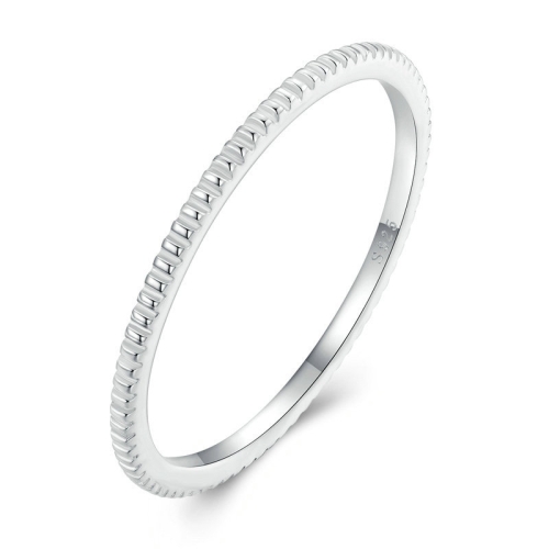 

BSR343 Sterling Silver S925 Textured Versatile Slim Silver Ring(No.7)