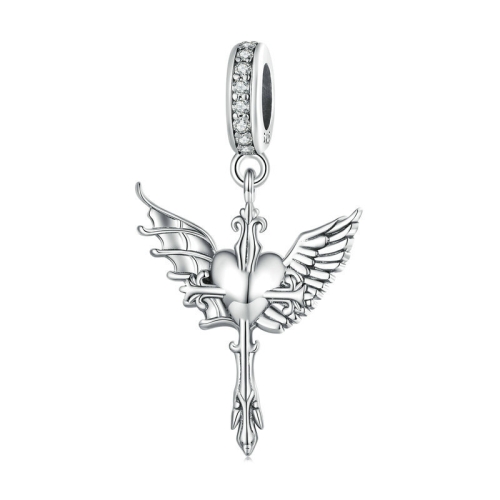 

SCC2423 S925 Sterling Silver Angel and Demon Zircon Bracelet Beads