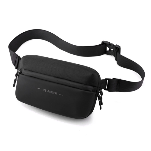 

HAOSHUAI 2111 Men Chest Bag Outdoor Travel Waist Bag Minimalist Shoulder Bag(Black)