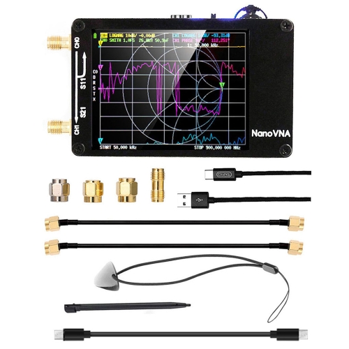 

NANOVNA-H Upgraded Version 2.8 Inch TFT 50Khz-1.5Ghz Vector Network Antenna Analyzer MF HF VHF UHF With SD Card Slot Without Card(Black)