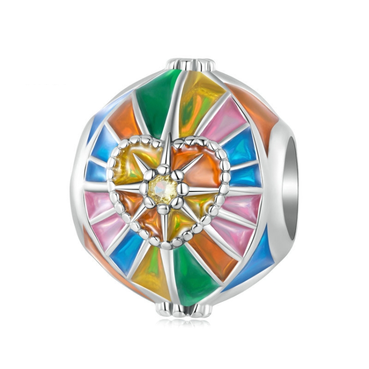 

BSC756 S925 Sterling Silver Sun Tarot Colorful Bracelet Beads