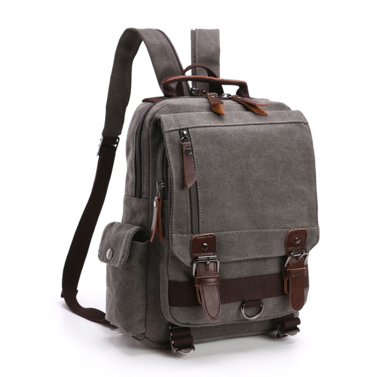 

Outdoor Travel Messenger Canvas Chest Bag, Color: Gray Backpack