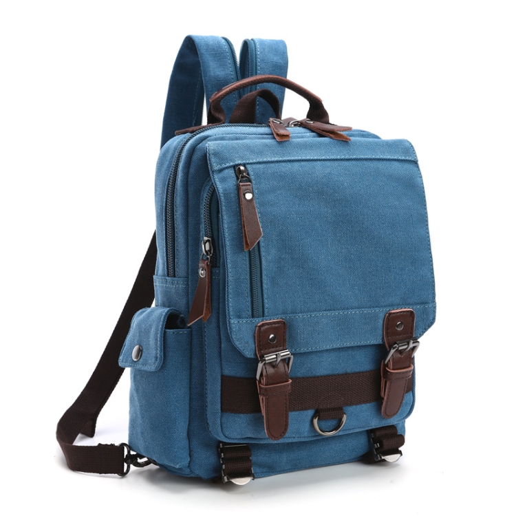 

Outdoor Travel Messenger Canvas Chest Bag, Color: Blue Backpack