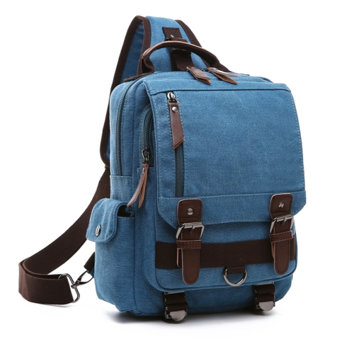

Outdoor Travel Messenger Canvas Chest Bag, Color: Blue