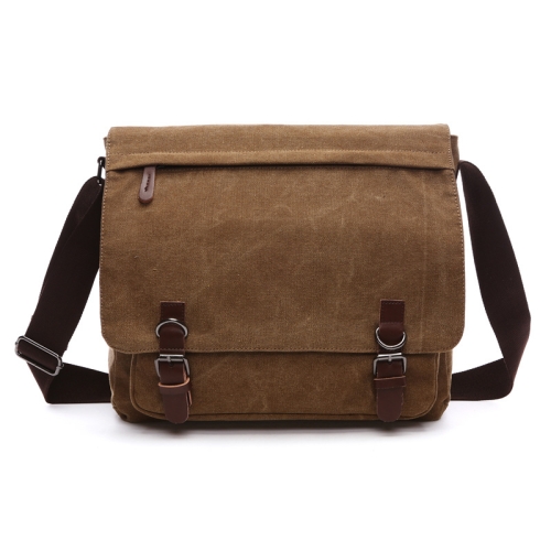 

Versatile Canvas Shoulder Messenger Bag Business Computer Bag, Color: Coffee Large