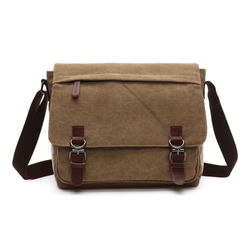 

Versatile Canvas Shoulder Messenger Bag Business Computer Bag, Color: Khaki Medium