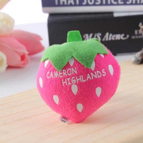 

5pcs Cute Fruit And Vegetable Plush Bag Pendant Key Chain, Size: 10cm(Pink Strawberry)