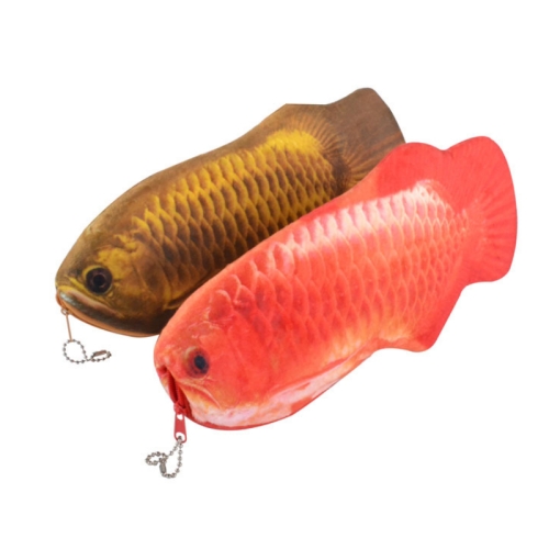 

2pcs 3D Simulation Arowana Plush Large Capacity Pencil Case(Random Color Delivery)