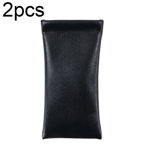 

D8649-240 2pcs PU Leather Bullet Portable Waterproof Glasses Storage Bag, Color: Cross Black