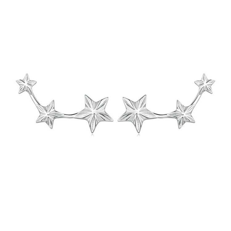 

BSE750 Sterling Silver S925 White Gold Plated Star Earrings