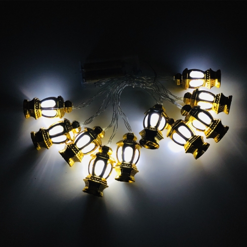 

3m 20 Lights Battery Model 3D Palace Lights Decorative String Lights Eid Al-Adha Holiday Lights(Golden -White)