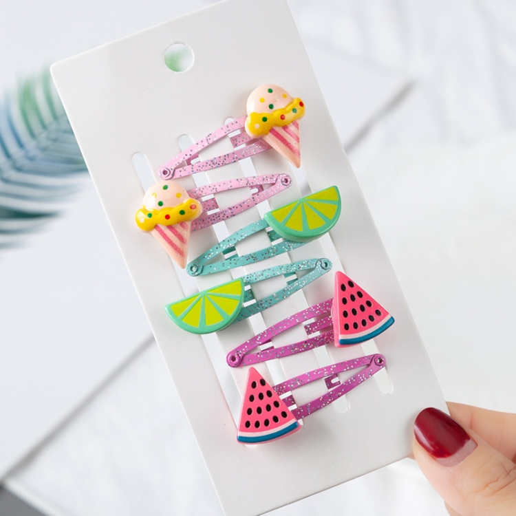 

2sets Fruit Resin Cute Hair Clips Set For Children