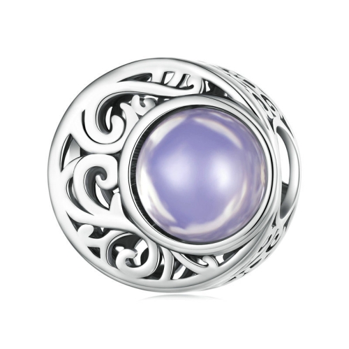 

SCC2430 Sterling Silver S925 Opal Moonlight Pattern Beaded Bracelet
