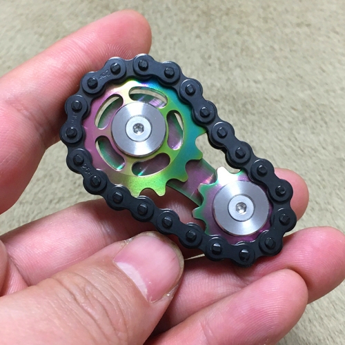 

Black Chain Gyro Fingertip Gyro EDC Metal Toy Gear Sprocket Flywheel, Color: Colorful