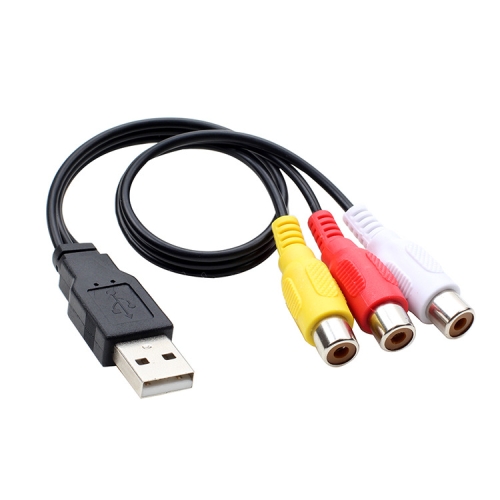 

USB to 3 RCA Bus 1 Male 3 Female AV Audio Cable, Size: 1.5m