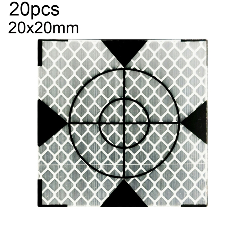 

FP001 100pcs Diamond Tunnel Mapping Reflective Sticker Monitoring Measurement Point Sticker, Size: 20x20mm With Triangle