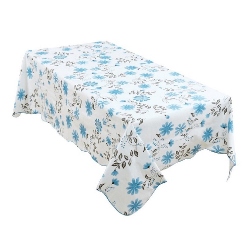 

PEVA Oil&Water Resistant Coffee Table Tablecloth, Size: Round 152cm(Blue Windmill)